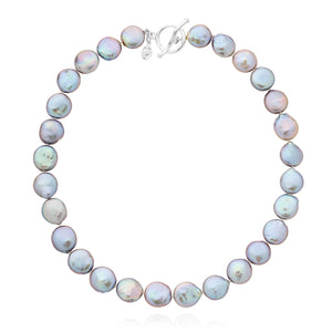 Silver Coin Pearl Necklace